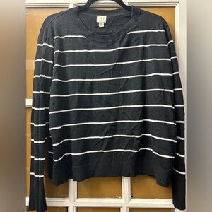 H&M Black and White Striped Sweater